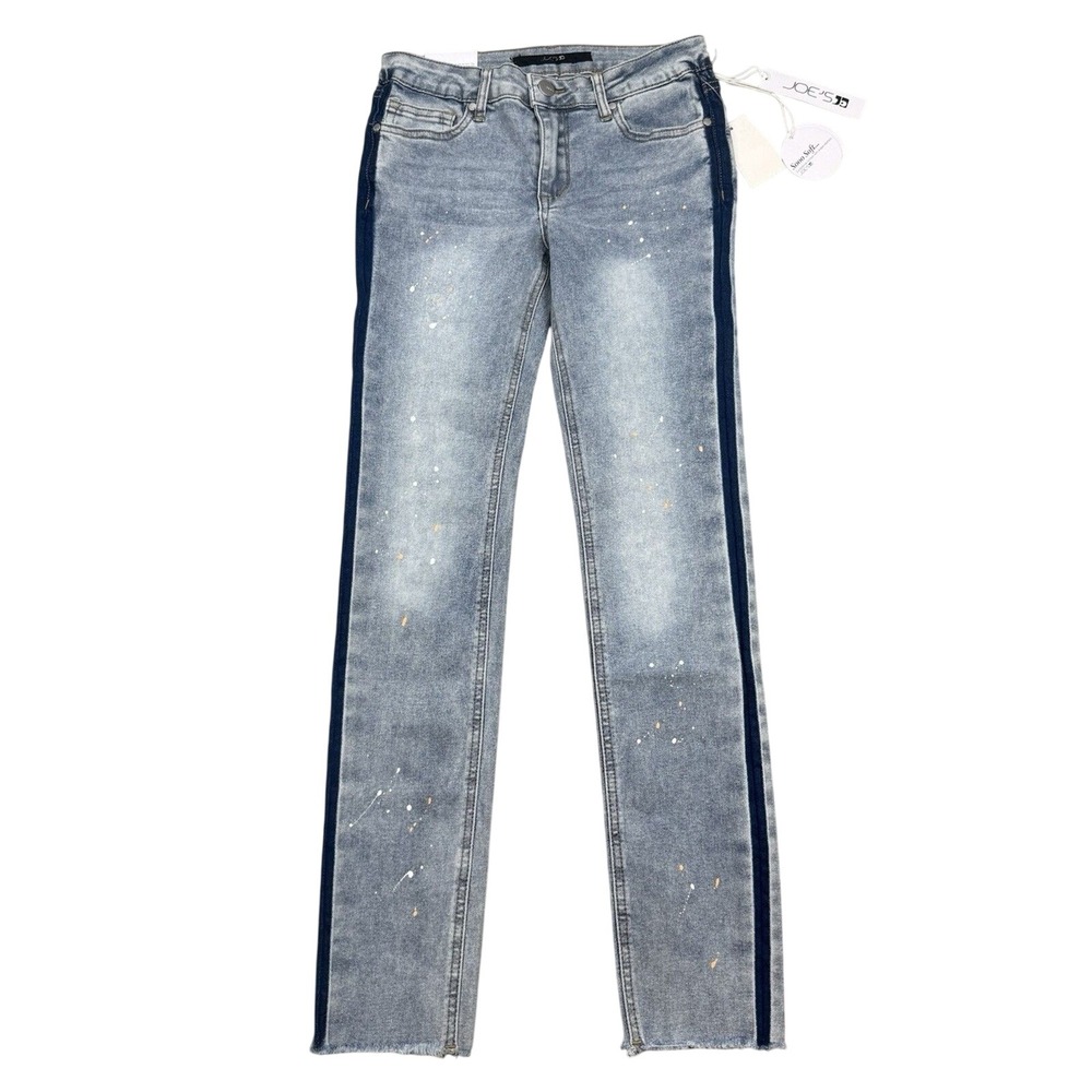 Joe's Jeans Splatter Crop Beach Splash Girls 14 Blue Denim Pants Mid Rise Skinny